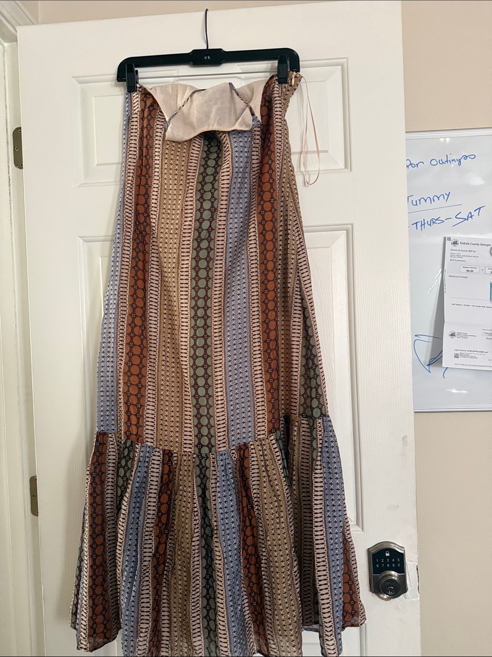 Greylin Striped Boho Maxi Dress in Brown, Blue & Cream